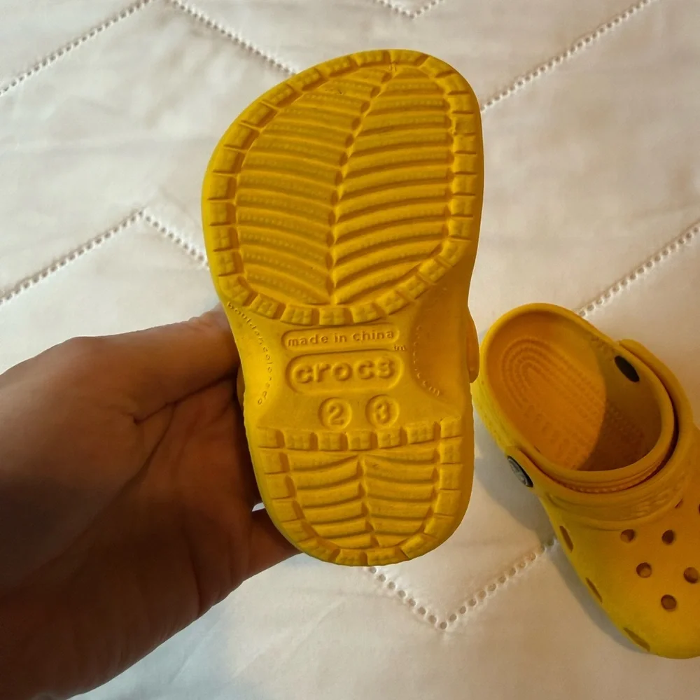CROCS yellow baby classic clogs